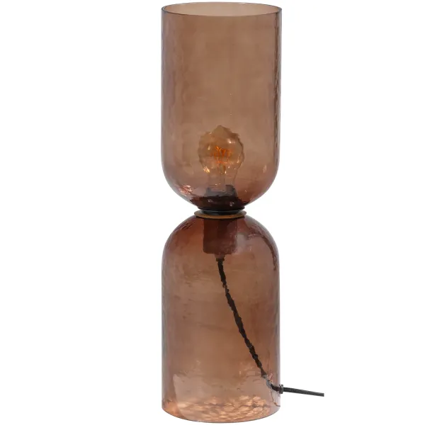 Gigi tafellamp gehamerd glas 51xØ15 cm bruin WOOOD