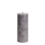 Uyuni stompkaars pillar candle grey 7,8 x 20 cm