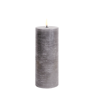 Uyuni stompkaars pillar candle grey 7,8 x 20 cm
