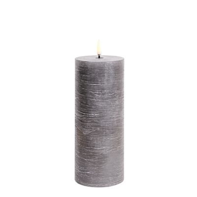 Uyuni stompkaars pillar candle 7,8 x 20 cm grey