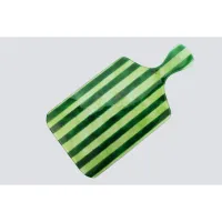 Glazen borrelplank groene strepen 45 x 23 cm
