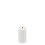 Uyuni Led Grooved Pillar Candle 5,8 x 10 cm