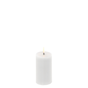 Uyuni Led Grooved Pillar Candle 5,8 x 10 cm