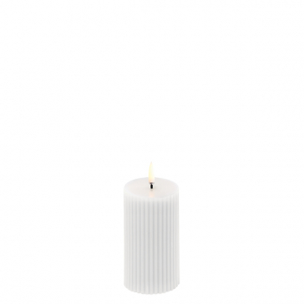 Uyuni Led Grooved Pillar Candle 5,8 x 10 cm