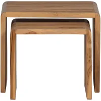 Jasmijn bijzettafel recycled teak naturel - set van 2 WOOOD