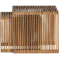 Jasmijn bijzettafel recycled teak naturel - set van 2 WOOOD