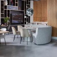 Jorre eettafel antique beige Ø120CM WOOOD