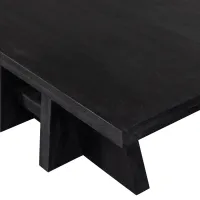 WOOOD Kean Eettafel met Middenpoot Mango Zwart 220x100 cm