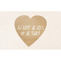 Wenskaart Jij bent de kers op de taart