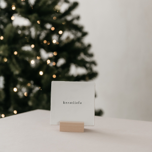 Tegeltje Kerstliefs in houder IK PAK JE IN