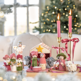 Kerststal cyclaam oudroze