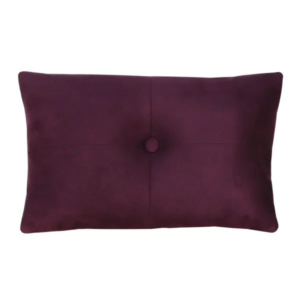 Kussen suéde knoop aubergine 55x37cm
