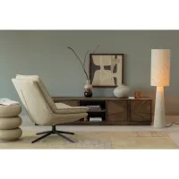 WOOOD Loft Vloerlamp XL Metaal/Bouclé Naturel 187xØ35 cm