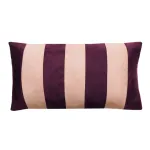 Kussen suéde look streep aubergine roze 36x60cm