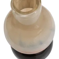 Marjon handgevormde vaas glas bruin WOOOD