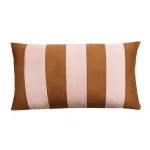 Kussen suède look streep mocha mousse roze 60x36cm