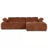 WOOOD Mojo chaise longue bank rechts ribstof roestbruin
