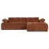 WOOOD Mojo chaise longue bank rechts ribstof roestbruin