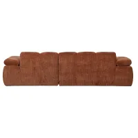 WOOOD Mojo chaise longue bank rechts ribstof roestbruin