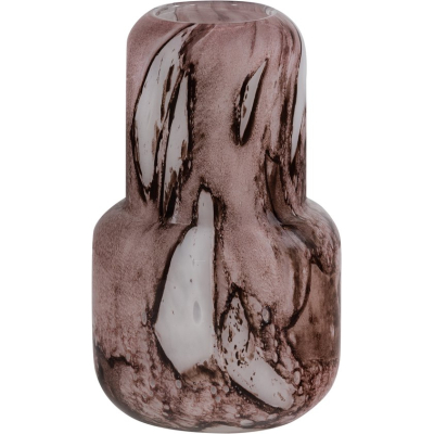 Monika handgevormde vaas glas bruin WOOOD