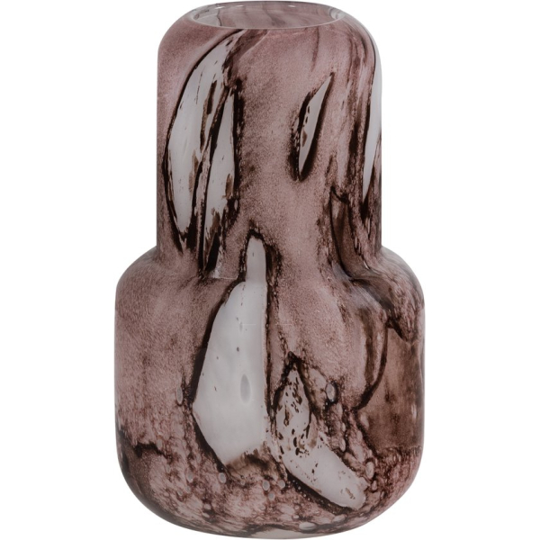 Monika handgevormde vaas glas bruin WOOOD