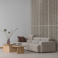 Monika handgevormde vaas glas bruin WOOOD