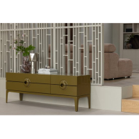 Monika handgevormde vaas glas bruin WOOOD