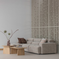 Monika handgevormde vaas glas bruin WOOOD