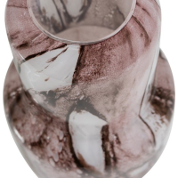 Monika handgevormde vaas glas bruin WOOOD