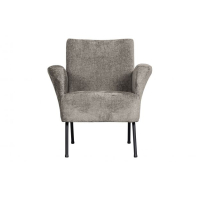 Fauteuil grof geweven stof taupe