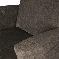 Muse fauteuil grof geweven stof grijs/bruin WOOOD