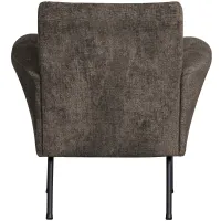 Muse fauteuil grof geweven stof grijs/bruin WOOOD