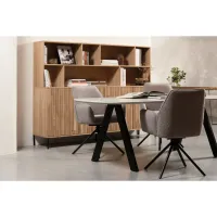 WOOOD New Gravure wandkast eiken blanke lak