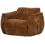 Baggy draaifauteuil 3D chenille middenbruin