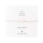 Edelsteen Kaart Rozenkwarts zilver armband