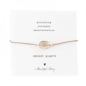 Edelsteen Kaart Rookkwarts zilver armband