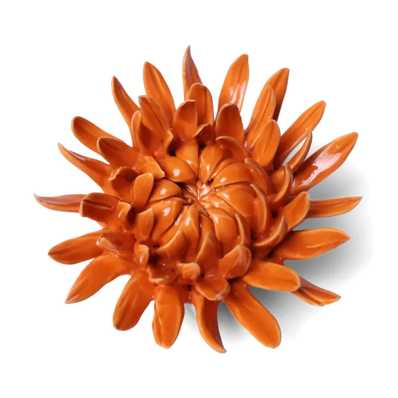 Oranje Chrysant keramieken muurbloem