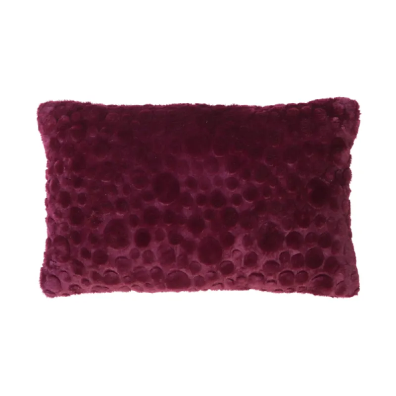 Kussen Bont Suède Dot Bordeaux 57x37 cm Thuis met Moon
