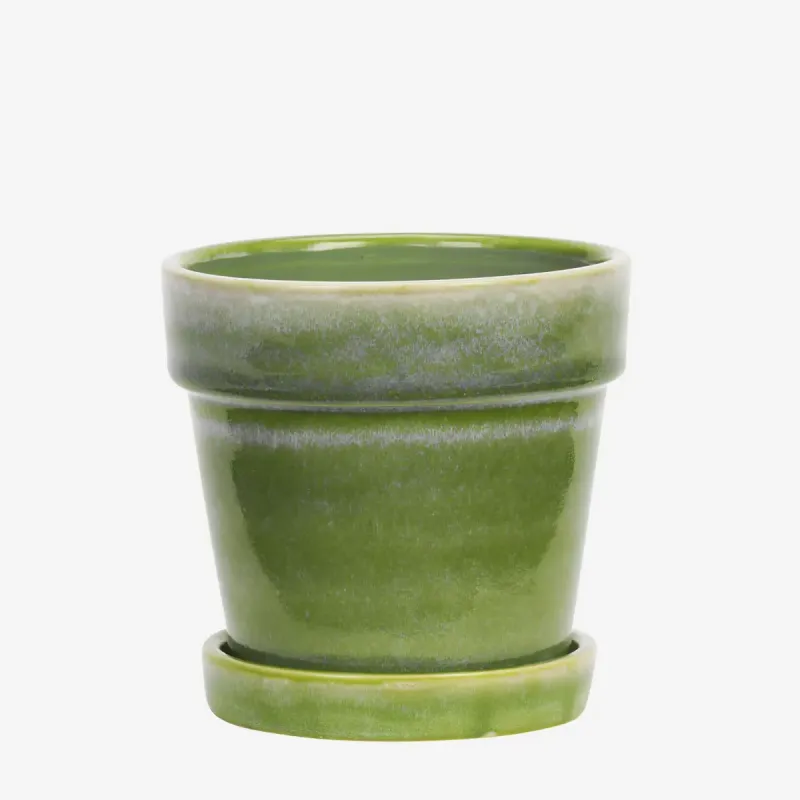  Groene bloempot met schotel – Madam Stoltz