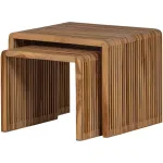 Jasmijn bijzettafel recycled teak naturel - set van 2 WOOOD