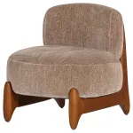 WOOOD Runi Fauteuil Hout Velvet Zand 