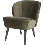 Sara fauteuil velvet warm groen WOOOD