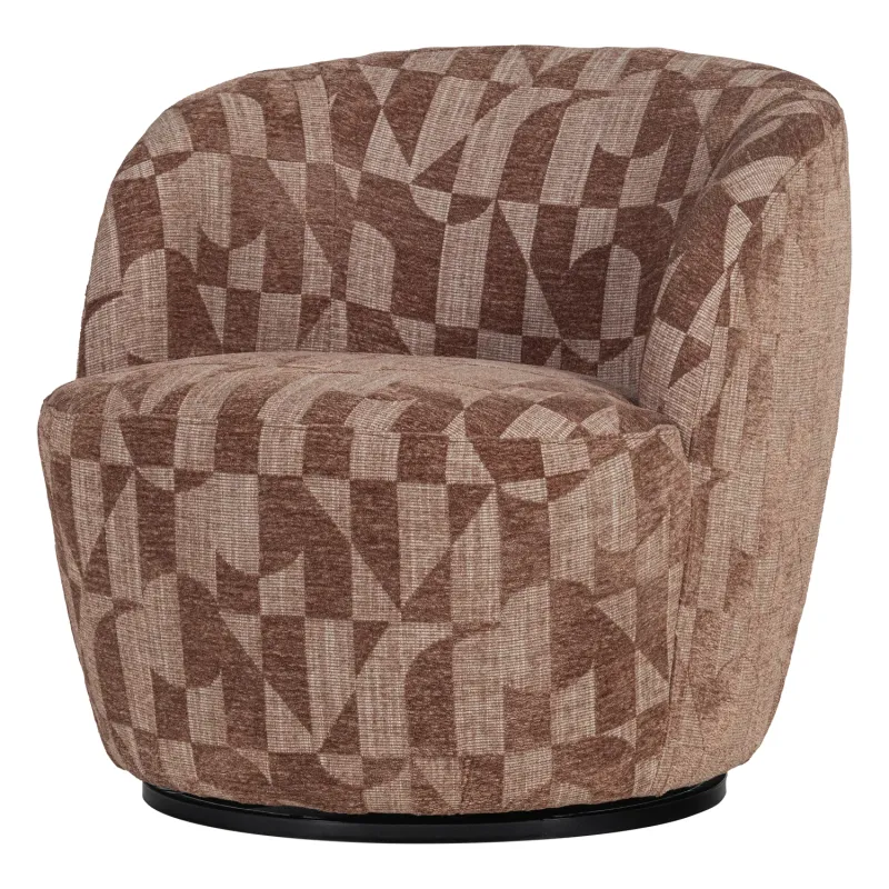 Serra draaifauteuil grafisch patroon oudroze