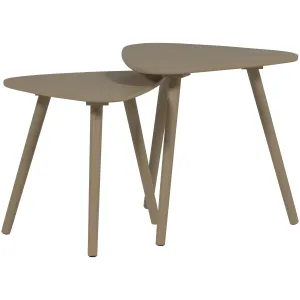 Nila bijzettafels hout zand set van 2 WOOOD