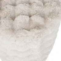 OLVEN Poef Hoog Fluffy Stof Naturel WOOOD