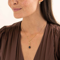 Zwarte Onyx Edelsteen Vergulde Hanger A Beautiful Story