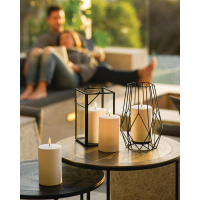 Uyuni Outdoor LED pillar candle, White, 7,8x12,7 cm 