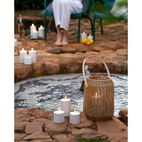 Uyuni Outdoor LED pillar candle, White, 7,8x12,7 cm 
