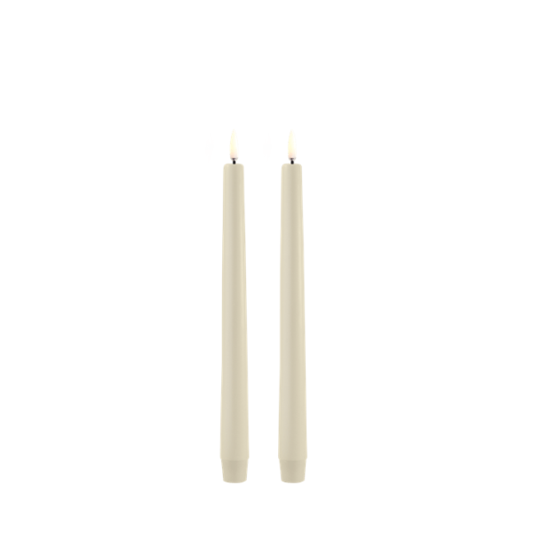 Uyuni Dinerkaars Taper Candle Oyster Grey 2,3 x 25,5 cm (set a 2)