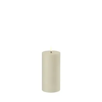 Uyuni Led Pillar Candle Oyster Grey 7,8 x 15 cm
